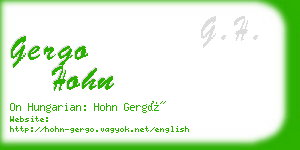 gergo hohn business card